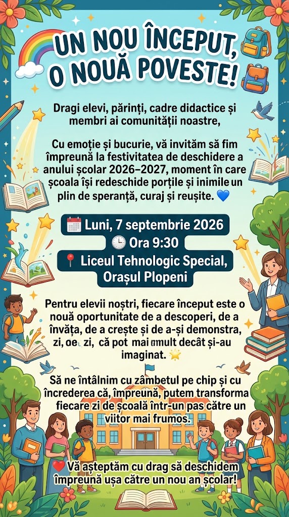UN NOU ÎNCEPUT, O NOUĂ POVESTE! 🌈🎒
